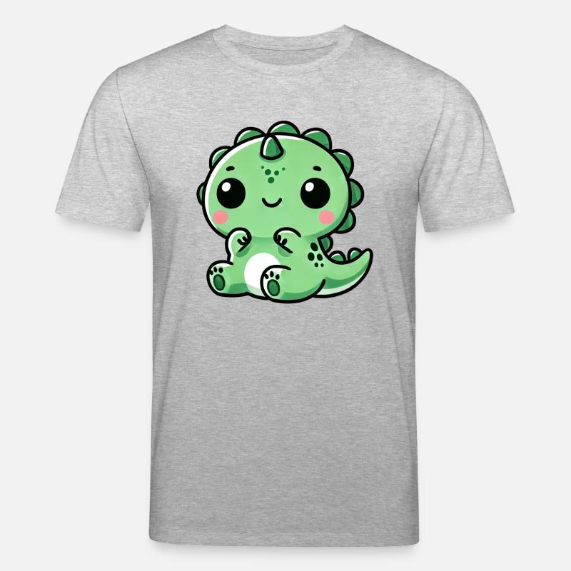 Mignon Dino T-Rex Chibi - T-shirt bio CREATOR Stanley/Stella Unisexe - gris chiné