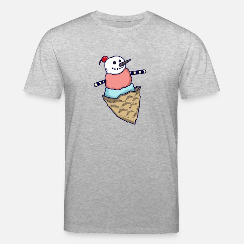 Schneemann Eiskugel - Stanley/Stella Unisex Bio-T-Shirt CREATOR  - Grau meliert