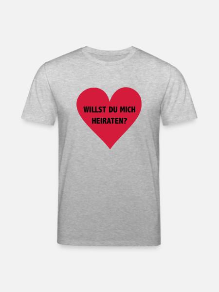 willst du mich heiraten? - Stanley/Stella Unisex Bio-T-Shirt CREATOR  - Grau meliert