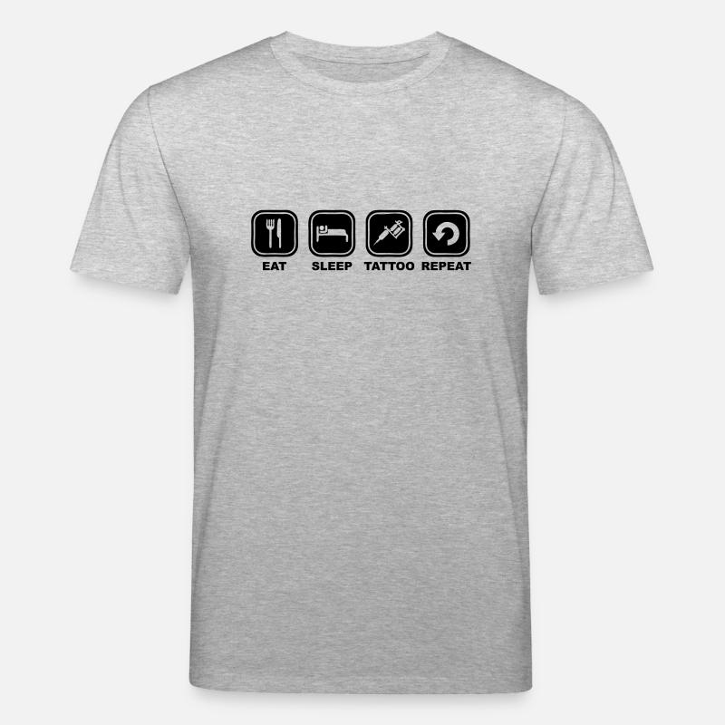 Eat,sleep,TATTOO, Repeat - Stanley/Stella Unisex Bio-T-Shirt CREATOR  - Grau meliert