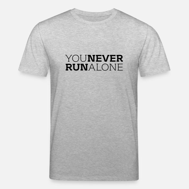 You never run alone - Stanley/Stella Unisex Bio-T-Shirt CREATOR - Grau meliert