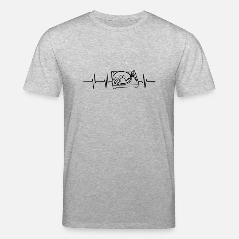 Plattenspieler Herzfrequenz - Stanley/Stella Unisex Bio-T-Shirt CREATOR  - Grau meliert