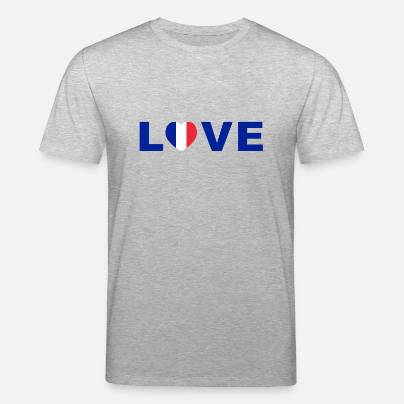 Liebe Frankreich Herz Design - Stanley/Stella Unisex Bio-T-Shirt CREATOR  - Grau meliert