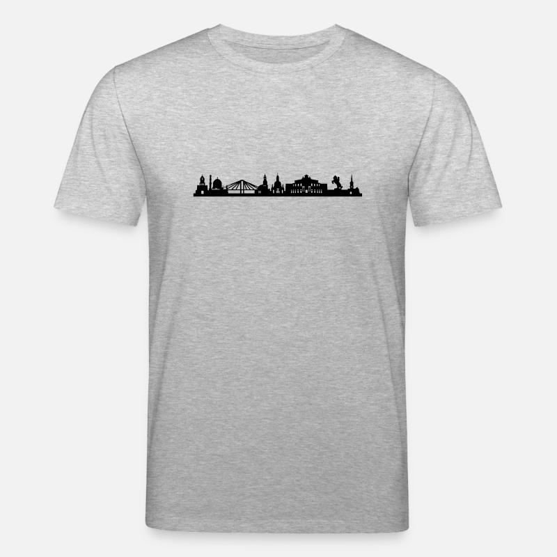 Skyline Dresden lang - Stanley/Stella Unisex Bio-T-Shirt CREATOR - Grau meliert