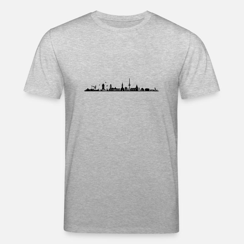 Skyline - Küste Cuxhaven - Stanley/Stella Unisex Bio-T-Shirt CREATOR  - Grau meliert