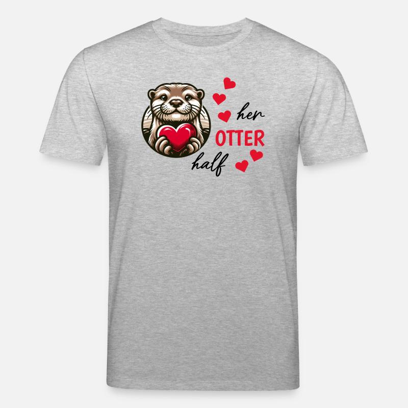 Otter half liebe geschenk - Stanley/Stella Unisex Bio-T-Shirt CREATOR  - Grau meliert