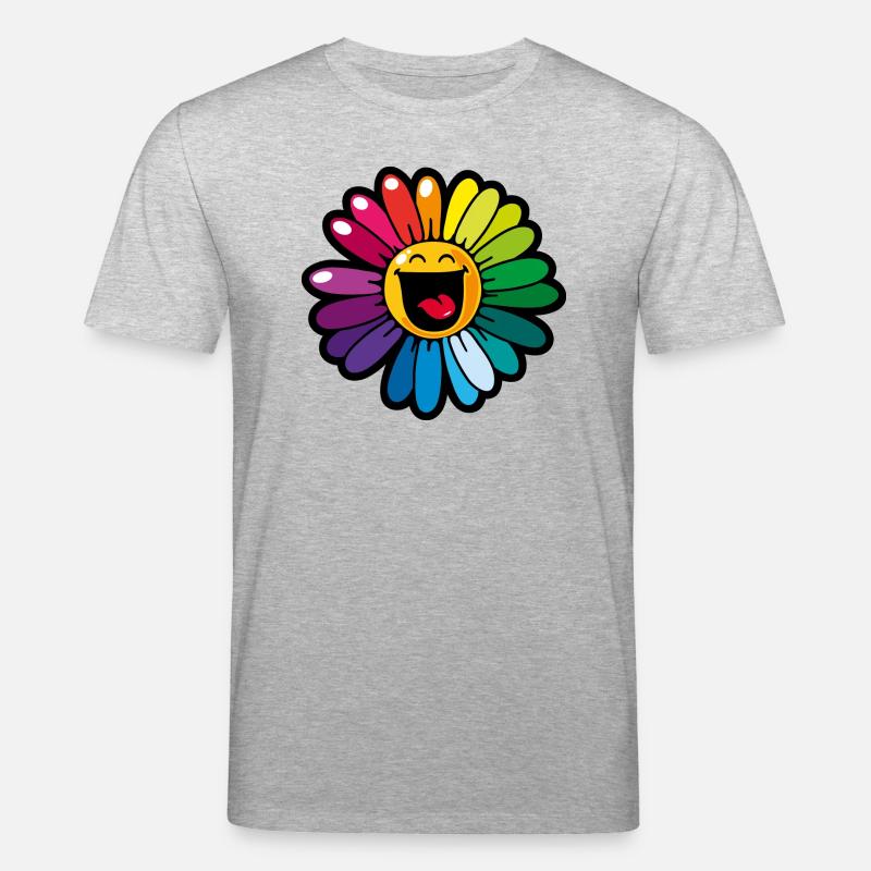 Smiley Colourful Daisy - Stanley/Stella Unisex Bio-T-Shirt CREATOR  - Grau meliert