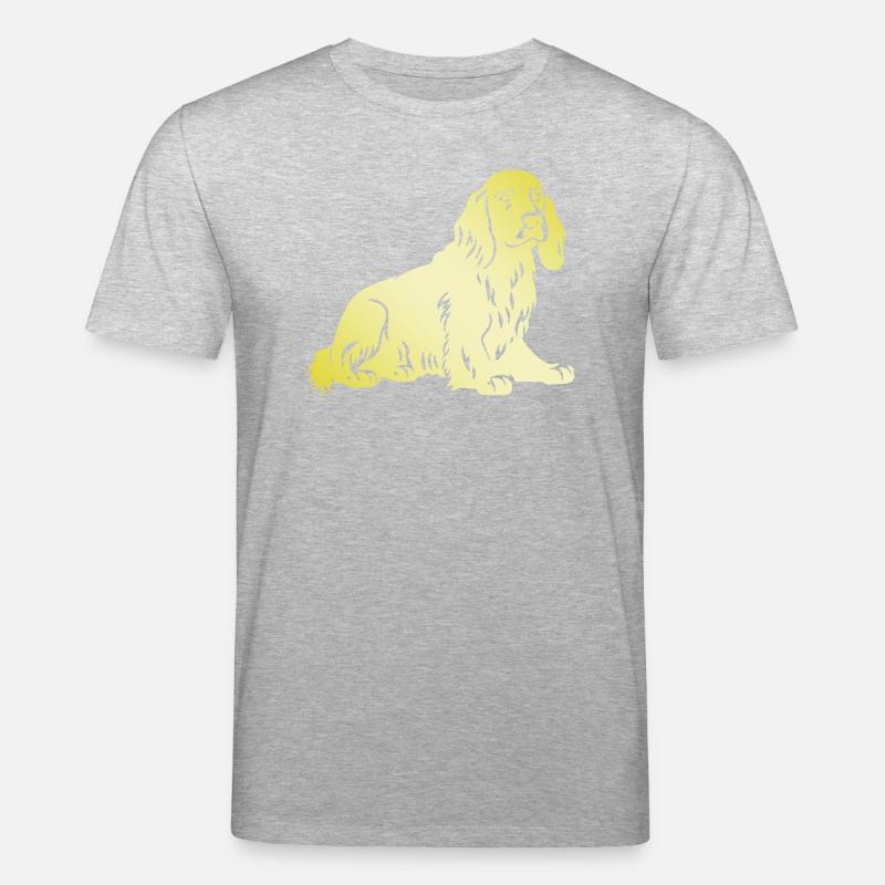 Cocker Spaniel Hund Silhouette - Stanley/Stella Unisex Bio-T-Shirt CREATOR  - Grau meliert