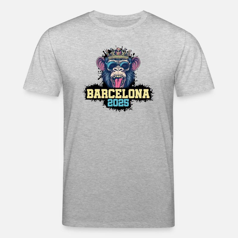 Singe Barcelone 2025 - T-shirt bio CREATOR Stanley/Stella Unisexe - gris chiné