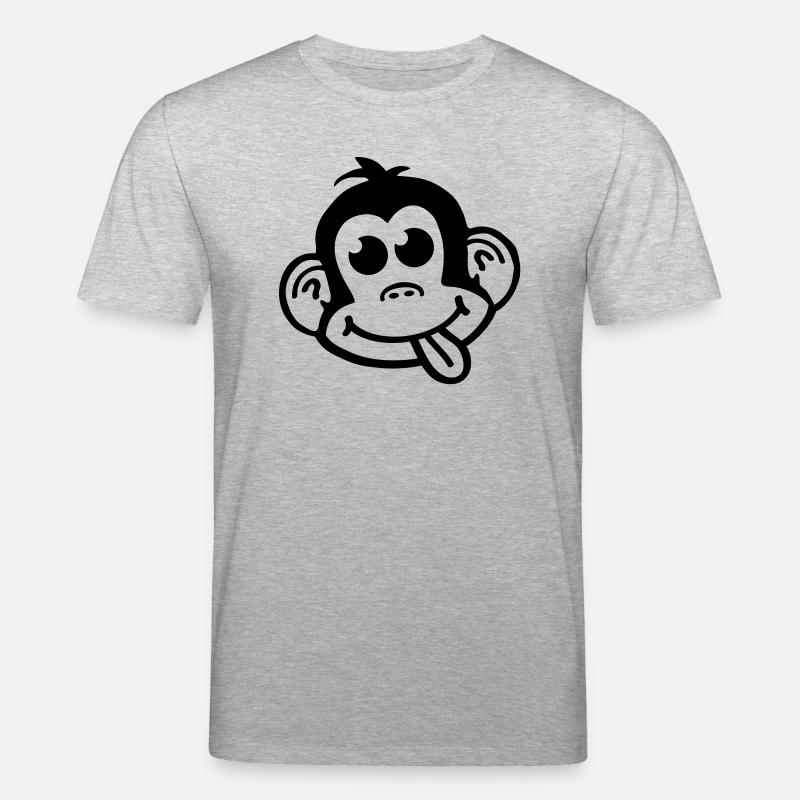 affe_crazy_smiley_a1 - Stanley/Stella Unisex Bio-T-Shirt CREATOR  - Grau meliert