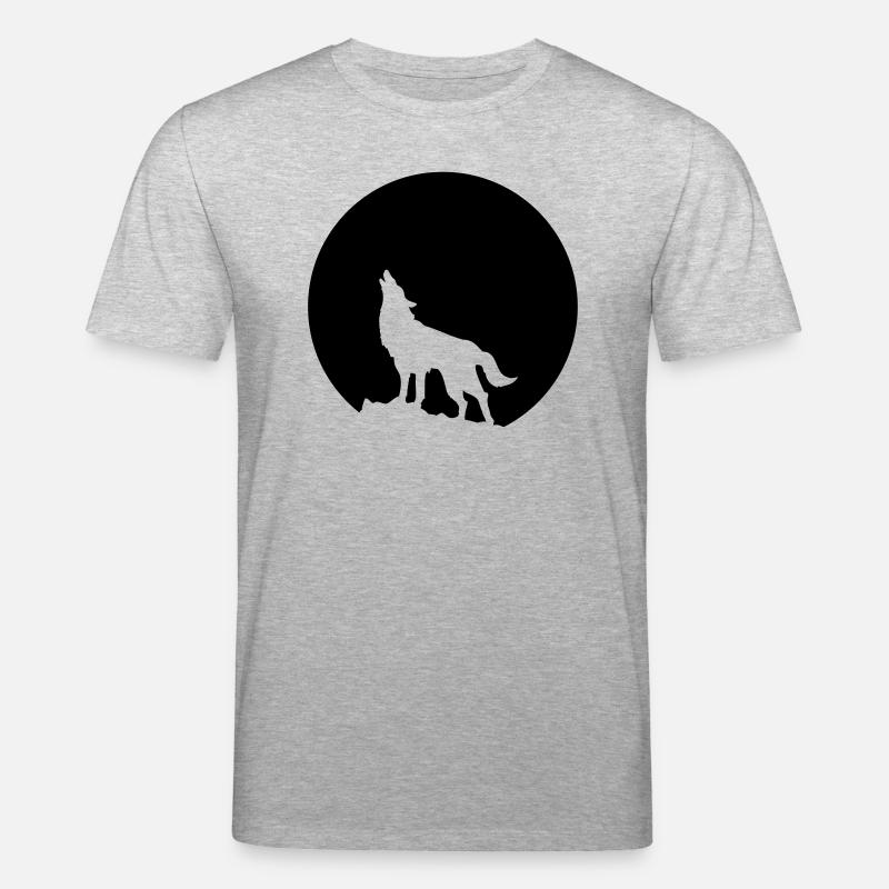 Wolf Howling Moon - Stanley/Stella Unisex Bio-T-Shirt CREATOR  - Grau meliert