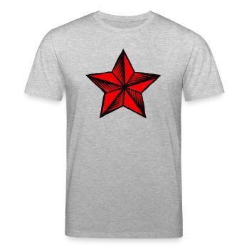 Étoile rouge - T-shirt bio CREATOR Stanley/Stella Unisexe - gris chiné - Devant - Alina (178cm) & Michal (187cm)