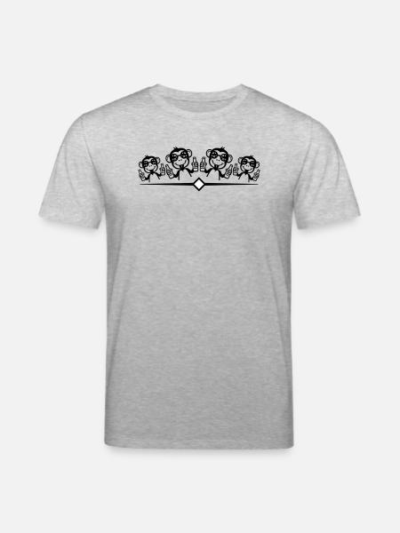 Monkey Party Team Funny - Stanley/Stella CREATOR Unisex Organic T-Shirt - heather grey