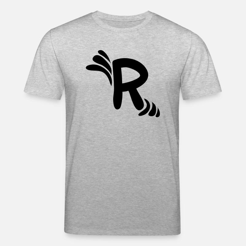 Letter R & Pattern - Stanley/Stella CREATOR Unisex Organic T-Shirt - heather grey