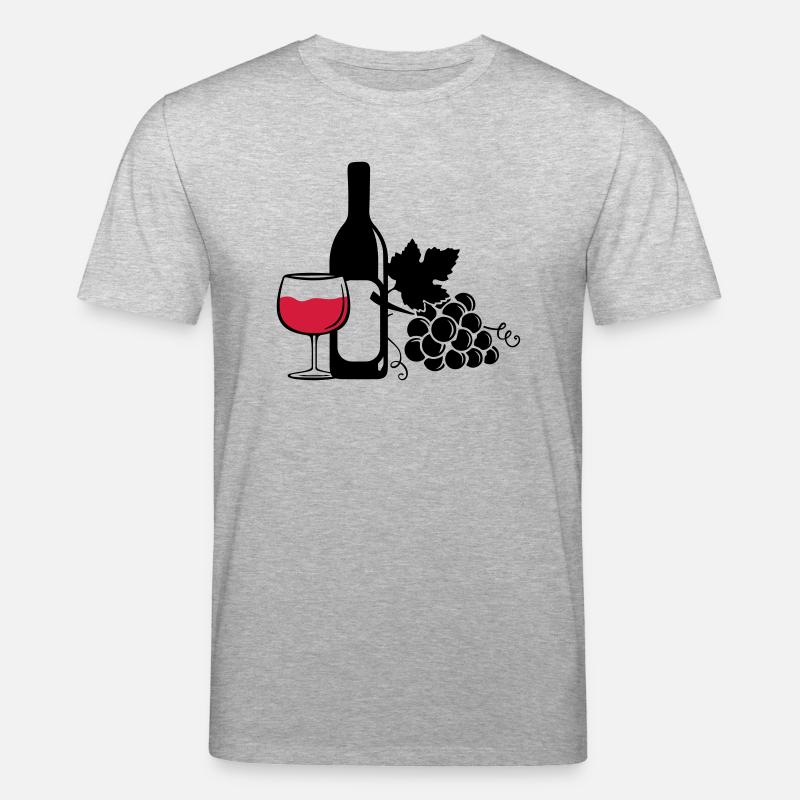 wine bottle grapes - Stanley/Stella Unisex Bio-T-Shirt CREATOR  - Grau meliert