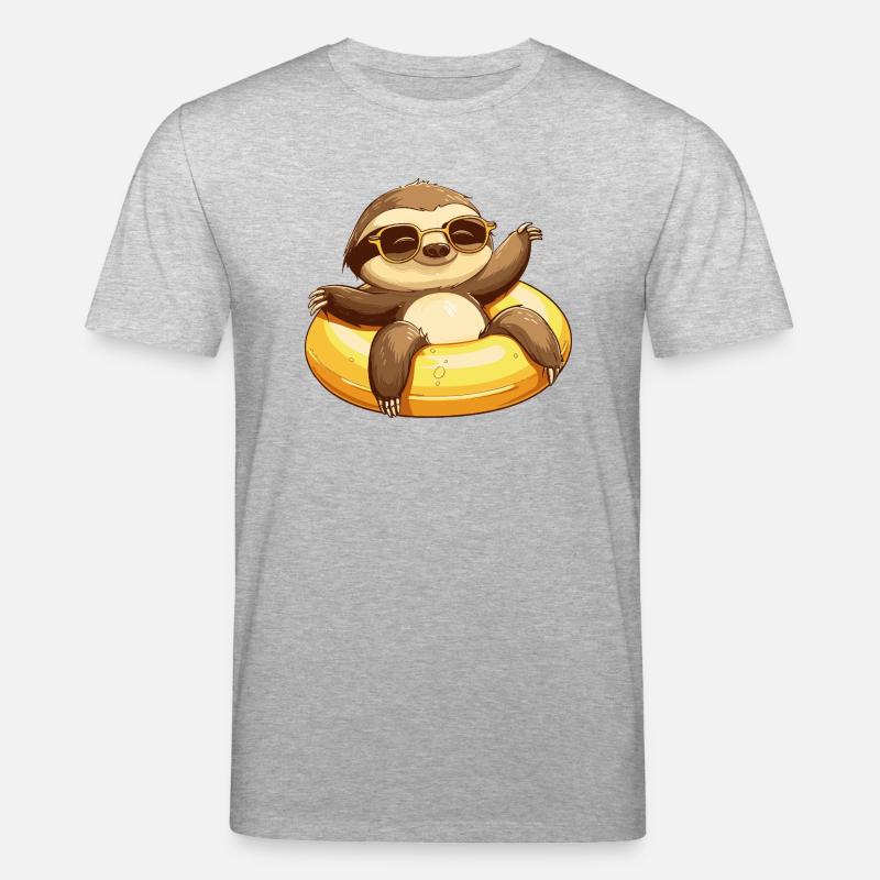 Faultier Comic Cool - Stanley/Stella Unisex Bio-T-Shirt CREATOR  - Grau meliert