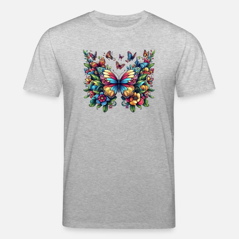 Papillons 1 - T-shirt bio CREATOR Stanley/Stella Unisexe - gris chiné