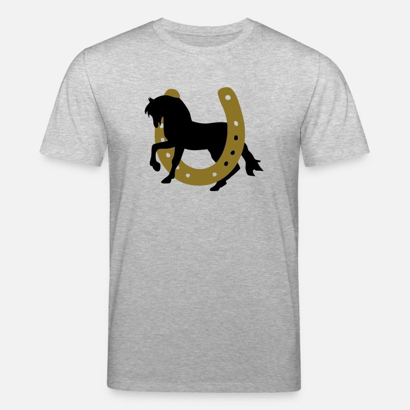 Pferd mit Hufeisen - Stanley/Stella Unisex Bio-T-Shirt CREATOR  - Grau meliert