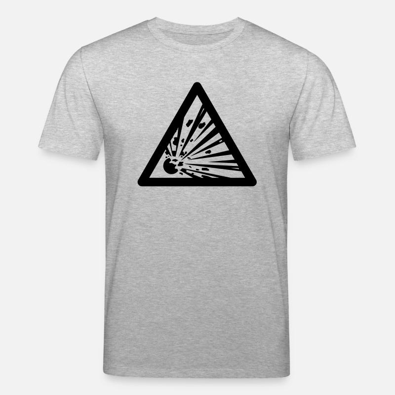 Symbole de danger - Explosifs - T-shirt bio CREATOR Stanley/Stella Unisexe - gris chiné