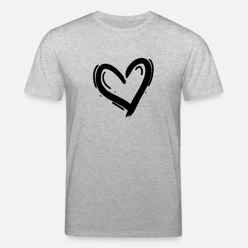 Herz Schwarz - Stanley/Stella Unisex Bio-T-Shirt CREATOR  - Grau meliert