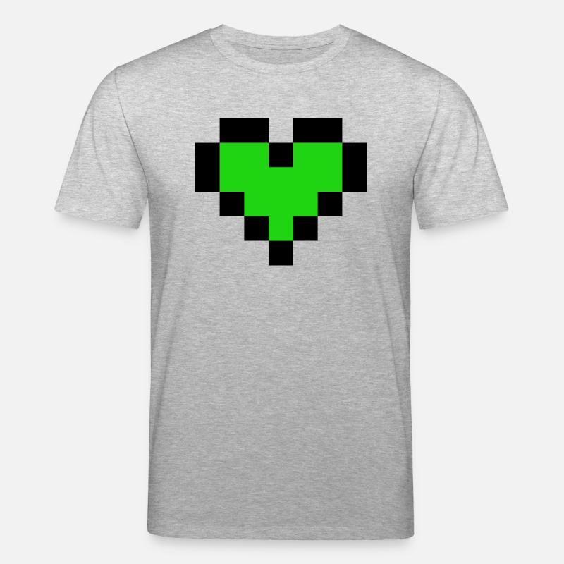 Coeur vert - T-shirt bio CREATOR Stanley/Stella Unisexe - gris chiné