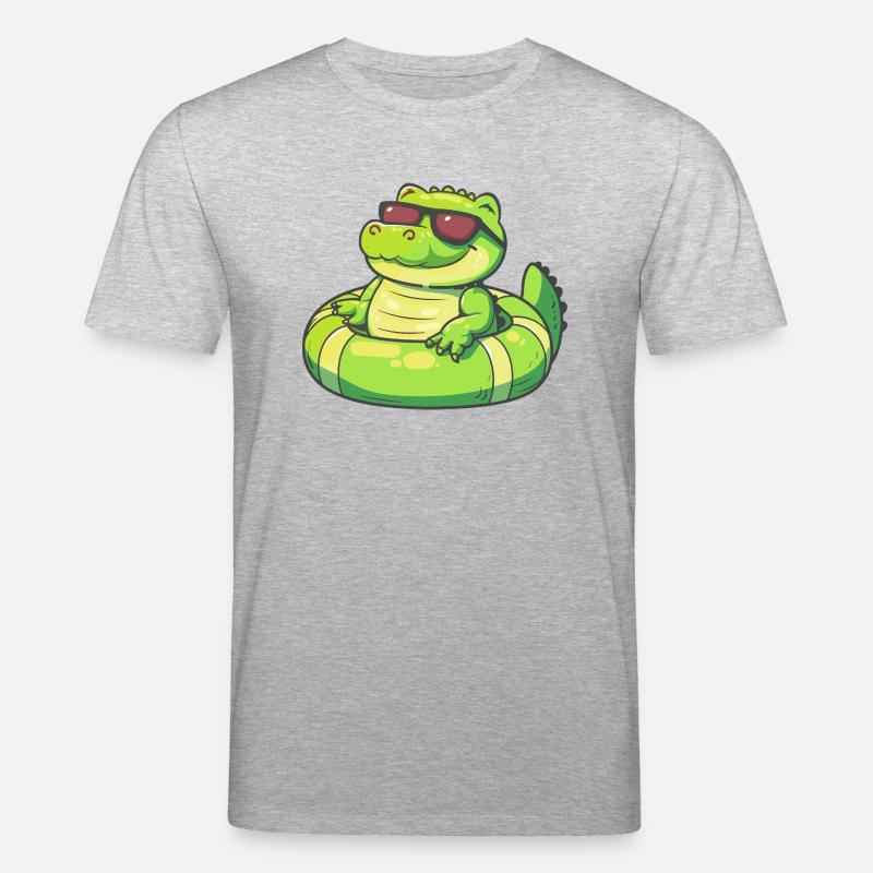 Alligator Comic Cool - Stanley/Stella CREATOR Unisex Organic T-Shirt - heather grey