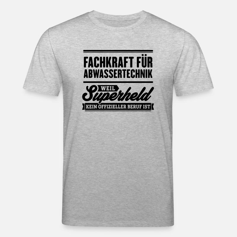 Superheld Fachkraft Abwassertechnik - Stanley/Stella Unisex Bio-T-Shirt CREATOR  - Grau meliert