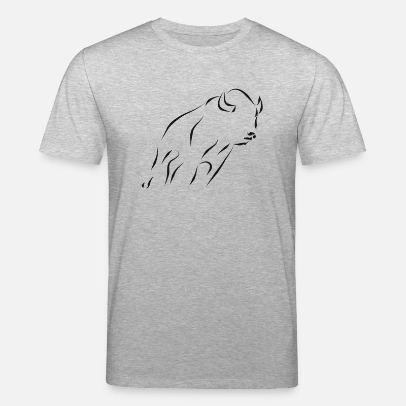 Bison - schwarz - Stanley/Stella Unisex Bio-T-Shirt CREATOR  - Grau meliert