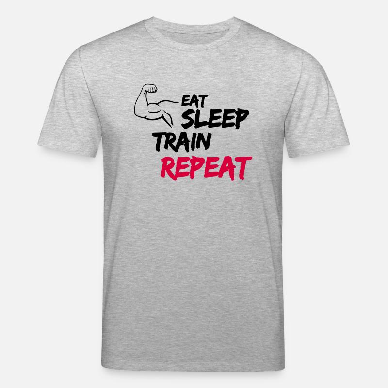 Manger Dormir Train Répéter - T-shirt bio CREATOR Stanley/Stella Unisexe - gris chiné