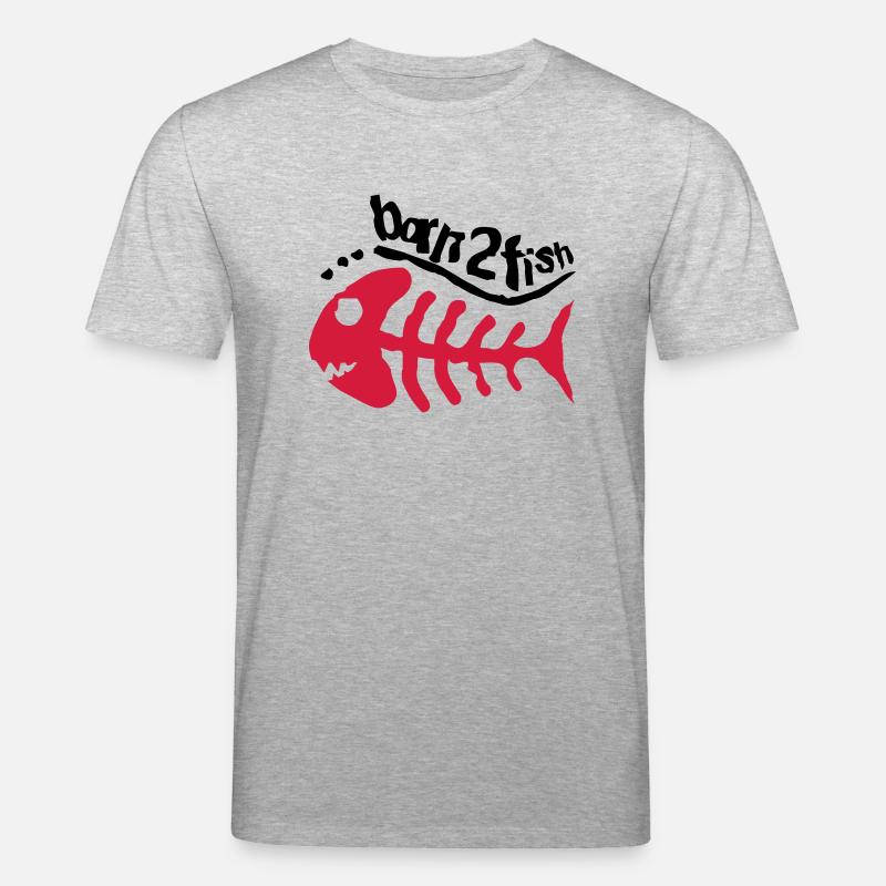 born_2_fish_red_f2 - Stanley/Stella Unisex Bio-T-Shirt CREATOR  - Grau meliert