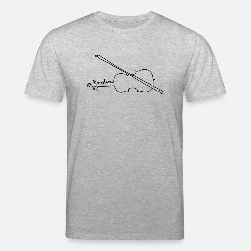 one line violin - Stanley/Stella Unisex Bio-T-Shirt CREATOR  - Grau meliert