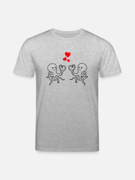 octopus love - Stanley/Stella Unisex Bio-T-Shirt CREATOR - Grau meliert