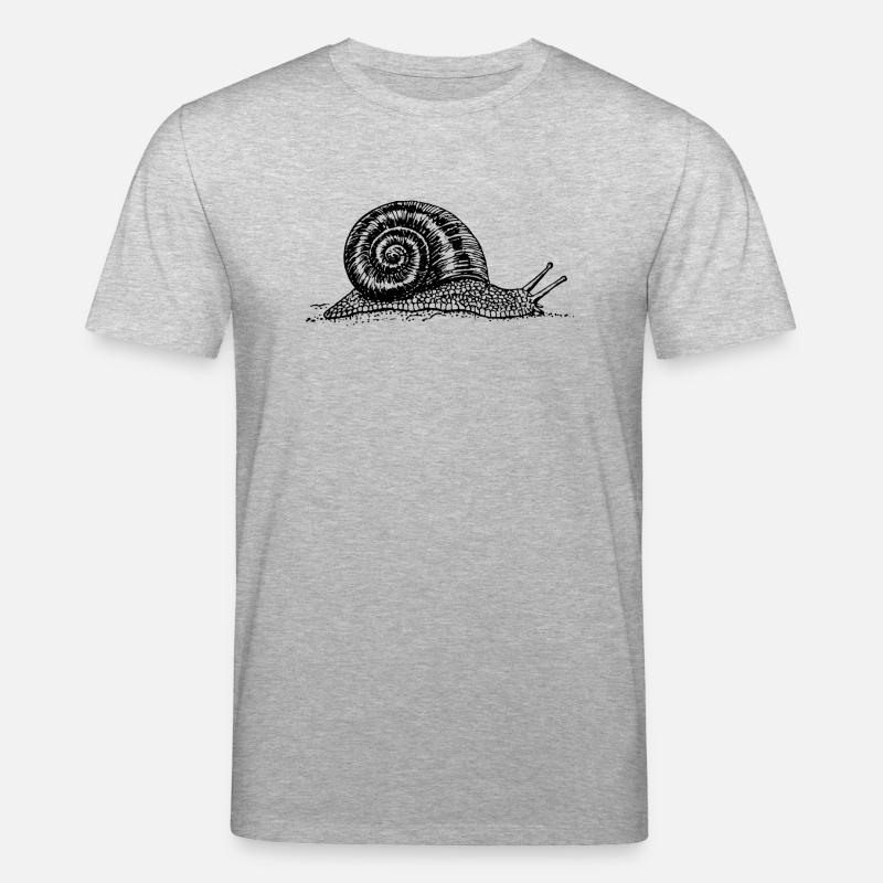 Black and withe snail - Stanley/Stella CREATOR Unisex Organic T-Shirt - heather grey