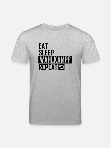 eat sleep wahlkampf repeat - Stanley/Stella Unisex Bio-T-Shirt CREATOR  - Grau meliert