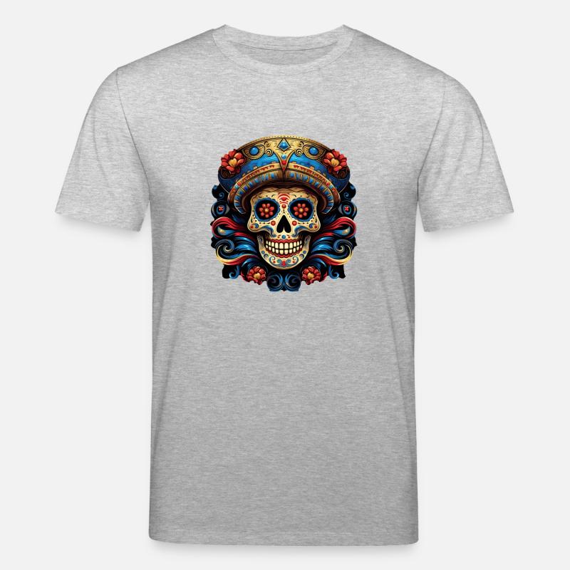 Cinco de Mayo Skull - Stanley/Stella Unisex Bio-T-Shirt CREATOR - Grau meliert