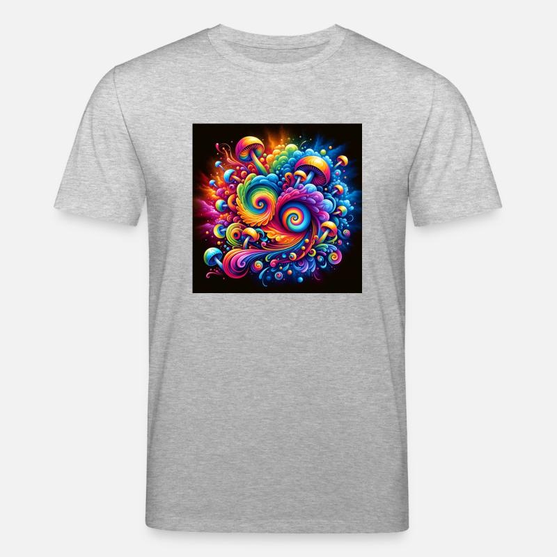 Mushrooms - psychedelic art - Stanley/Stella Unisex Bio-T-Shirt CREATOR - Grau meliert