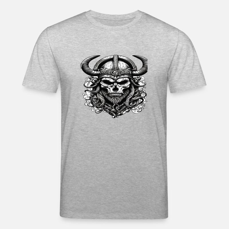 Wikinger Schädel - Stanley/Stella Unisex Bio-T-Shirt CREATOR  - Grau meliert