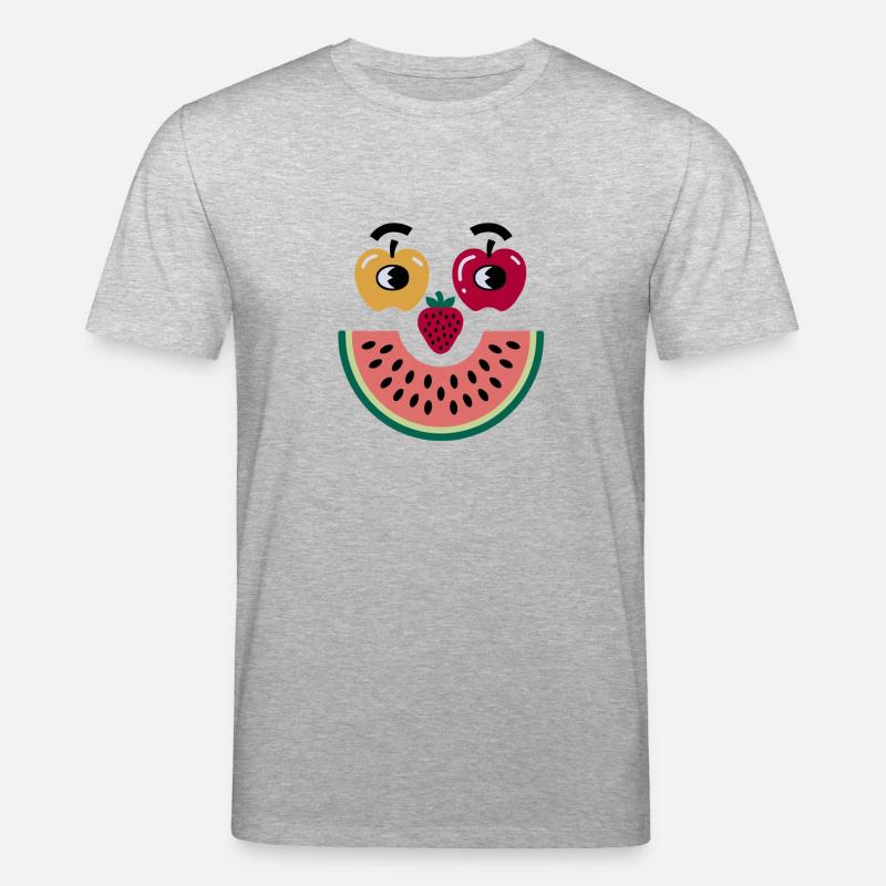 Frucht Gesicht - Stanley/Stella Unisex Bio-T-Shirt CREATOR  - Grau meliert