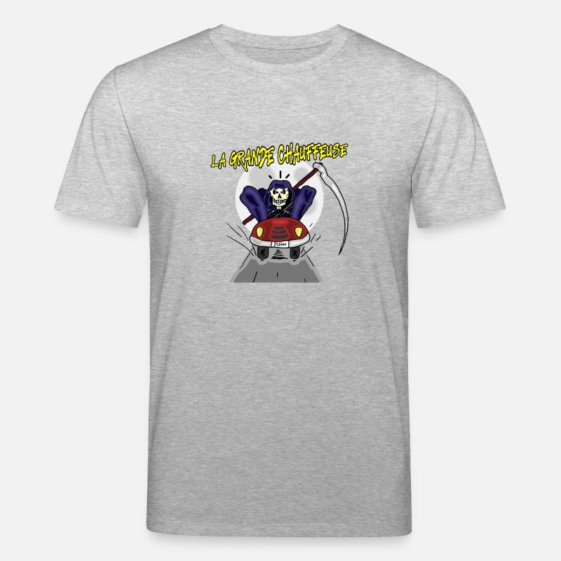 LA GRANDE CHAUFFEUSE ! (squelette,Mort) - T-shirt bio CREATOR Stanley/Stella Unisexe - gris chiné