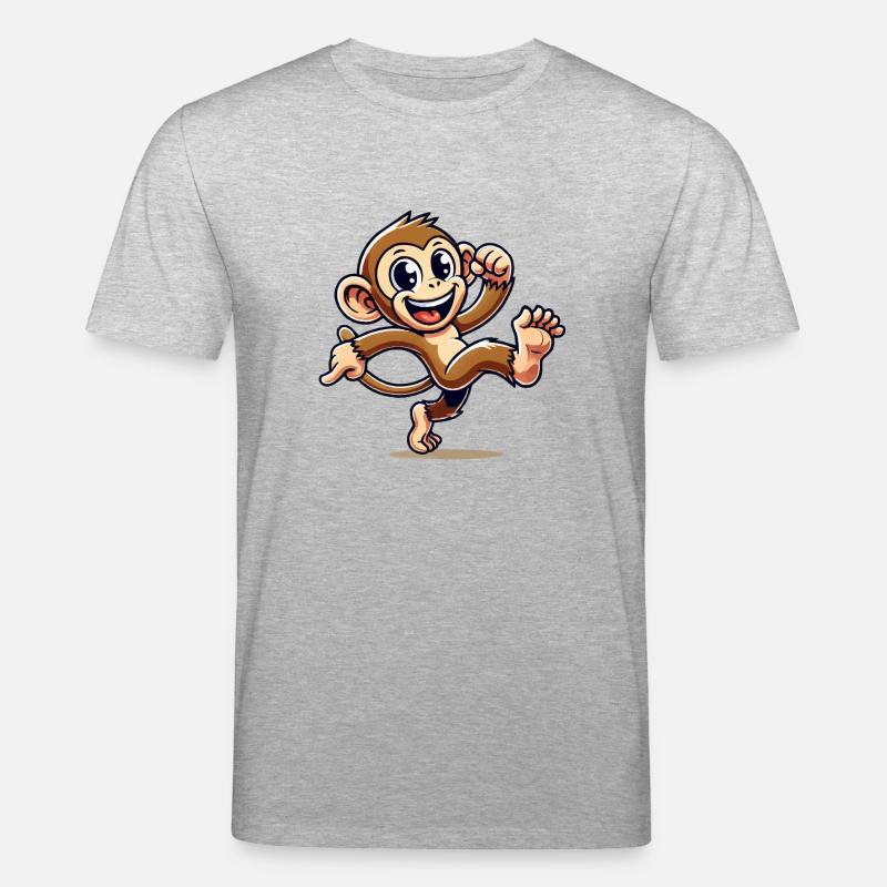 affe comic - Stanley/Stella Unisex Bio-T-Shirt CREATOR  - Grau meliert