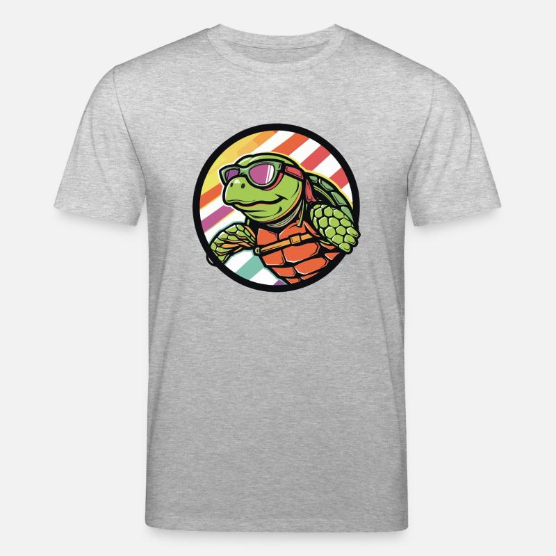Turtle Comic Cool - Stanley/Stella CREATOR Unisex Organic T-Shirt - heather grey