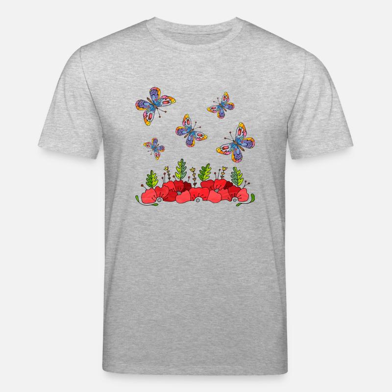 Schmetterlinge - Stanley/Stella Unisex Bio-T-Shirt CREATOR  - Grau meliert