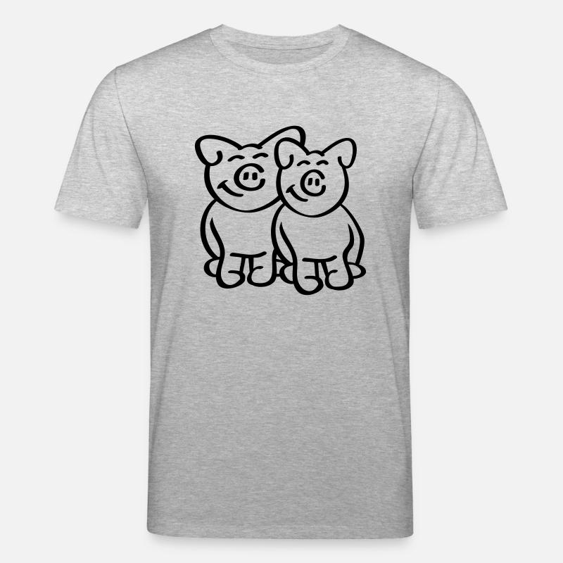 Cute Pigs - Stanley/Stella Unisex Bio-T-Shirt CREATOR  - Grau meliert