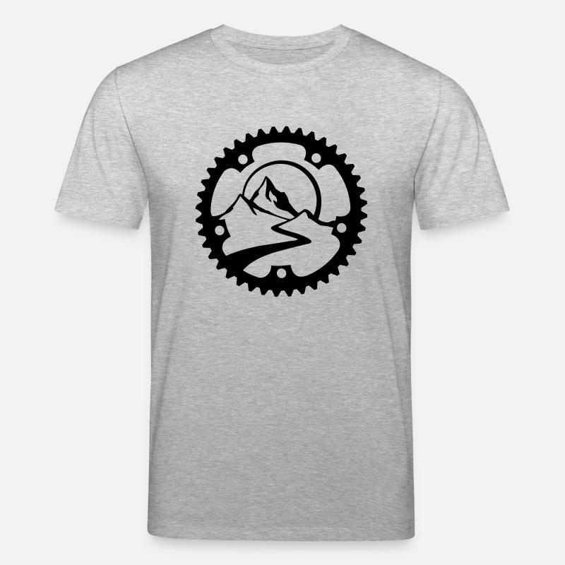 fahrradkranz_mit_landschaft - Stanley/Stella Unisex Bio-T-Shirt CREATOR  - Grau meliert