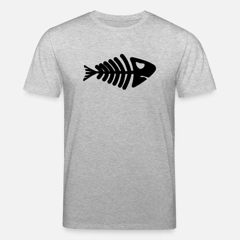 fish skeleton bone tail - Stanley/Stella Unisex Bio-T-Shirt CREATOR  - Grau meliert