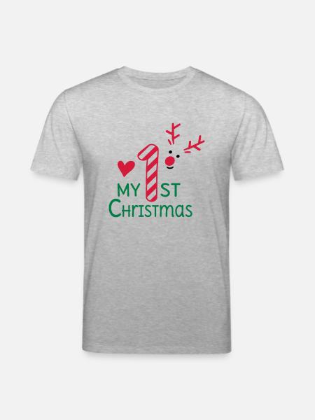 My First Christmas - Stanley/Stella CREATOR Unisex Organic T-Shirt - heather grey