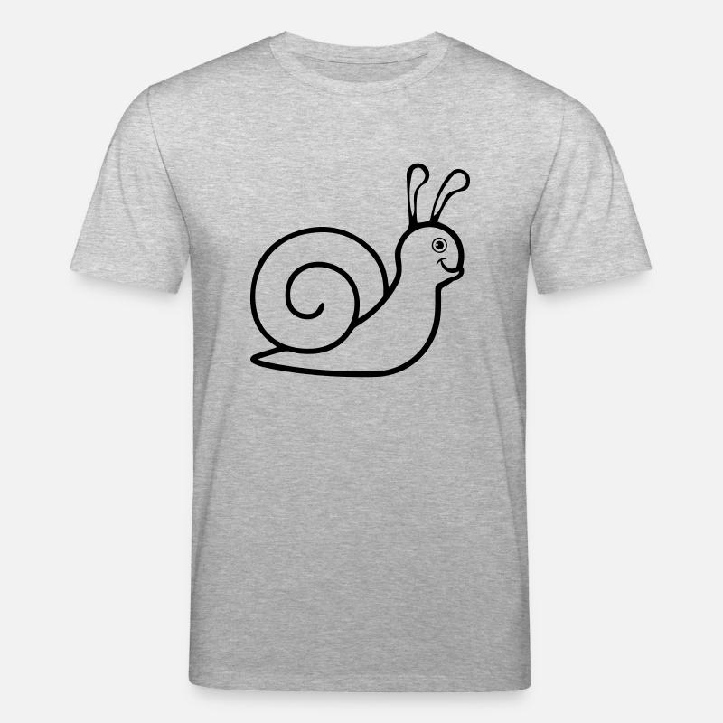 escargot mignonne modèle doux - T-shirt bio CREATOR Stanley/Stella Unisexe - gris chiné