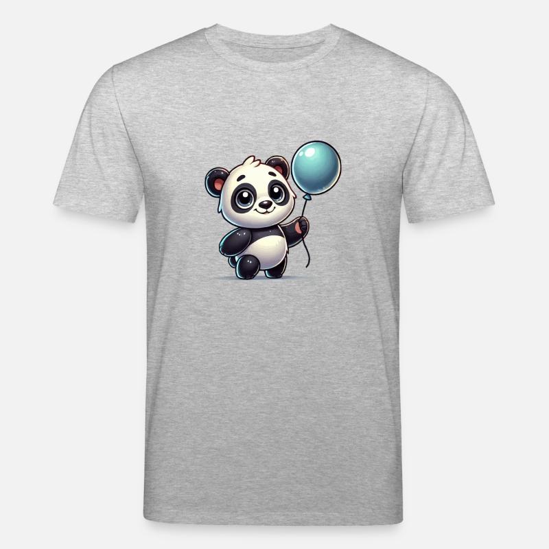 panda comic ballon - Stanley/Stella Unisex Bio-T-Shirt CREATOR  - Grau meliert