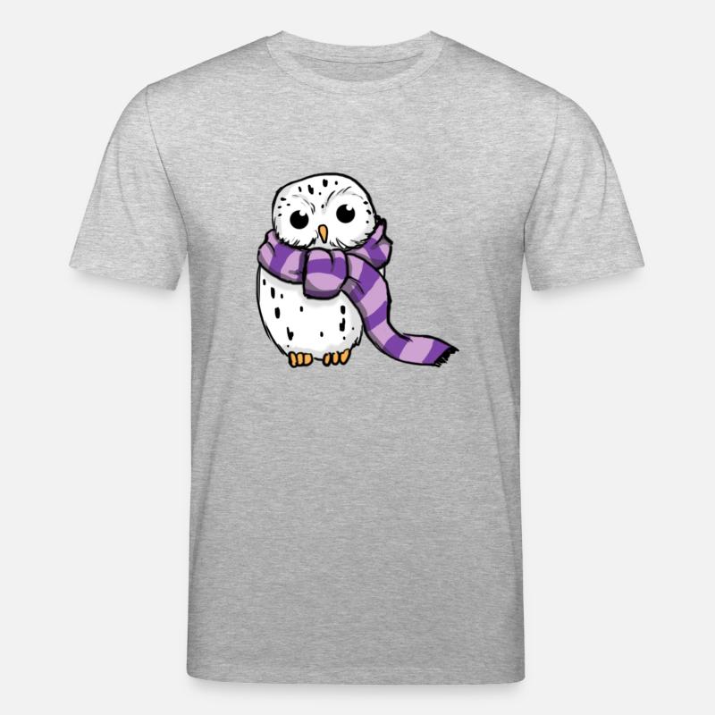 Schneeeule Lila - Stanley/Stella Unisex Bio-T-Shirt CREATOR  - Grau meliert
