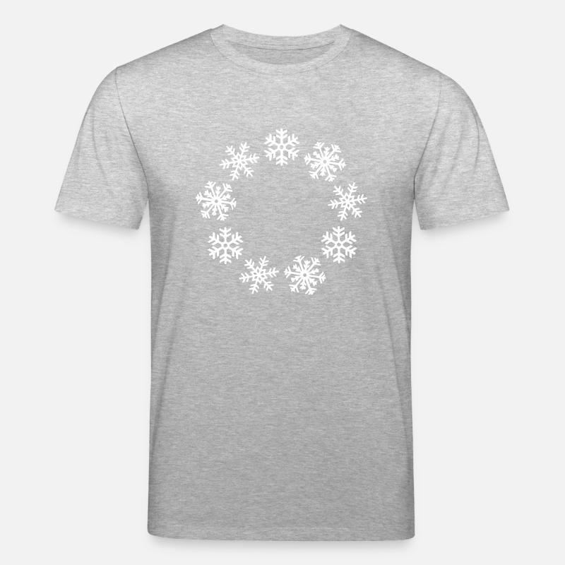Kreis aus Schneeflocken - Stanley/Stella Unisex Bio-T-Shirt CREATOR  - Grau meliert